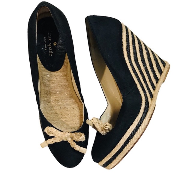 Kate Spade Wedge Espadrilles Closed Toe Sz8 - Picture 1 of 14